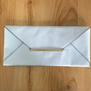 BCBG White Flat Clutch